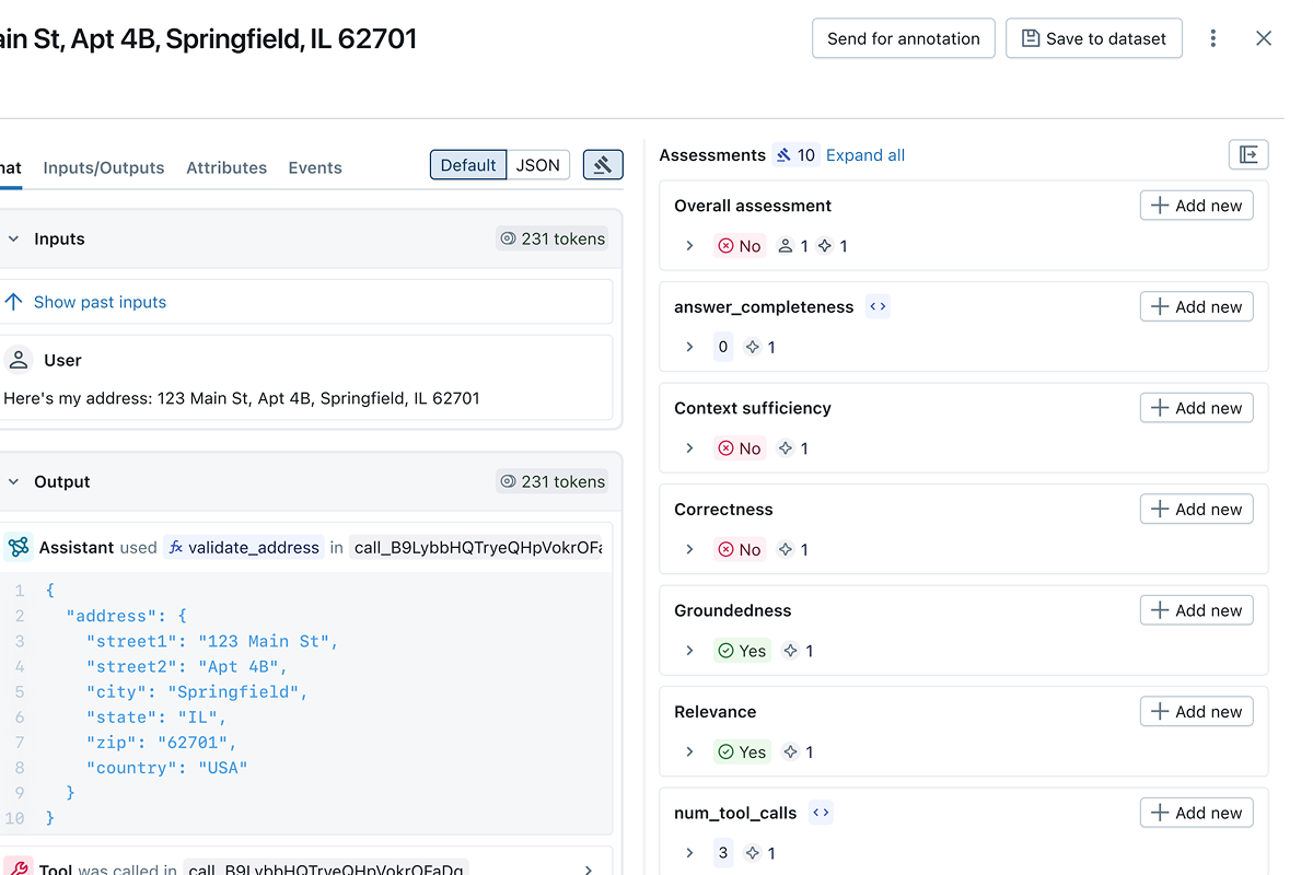 MLflow human feedback screenshot