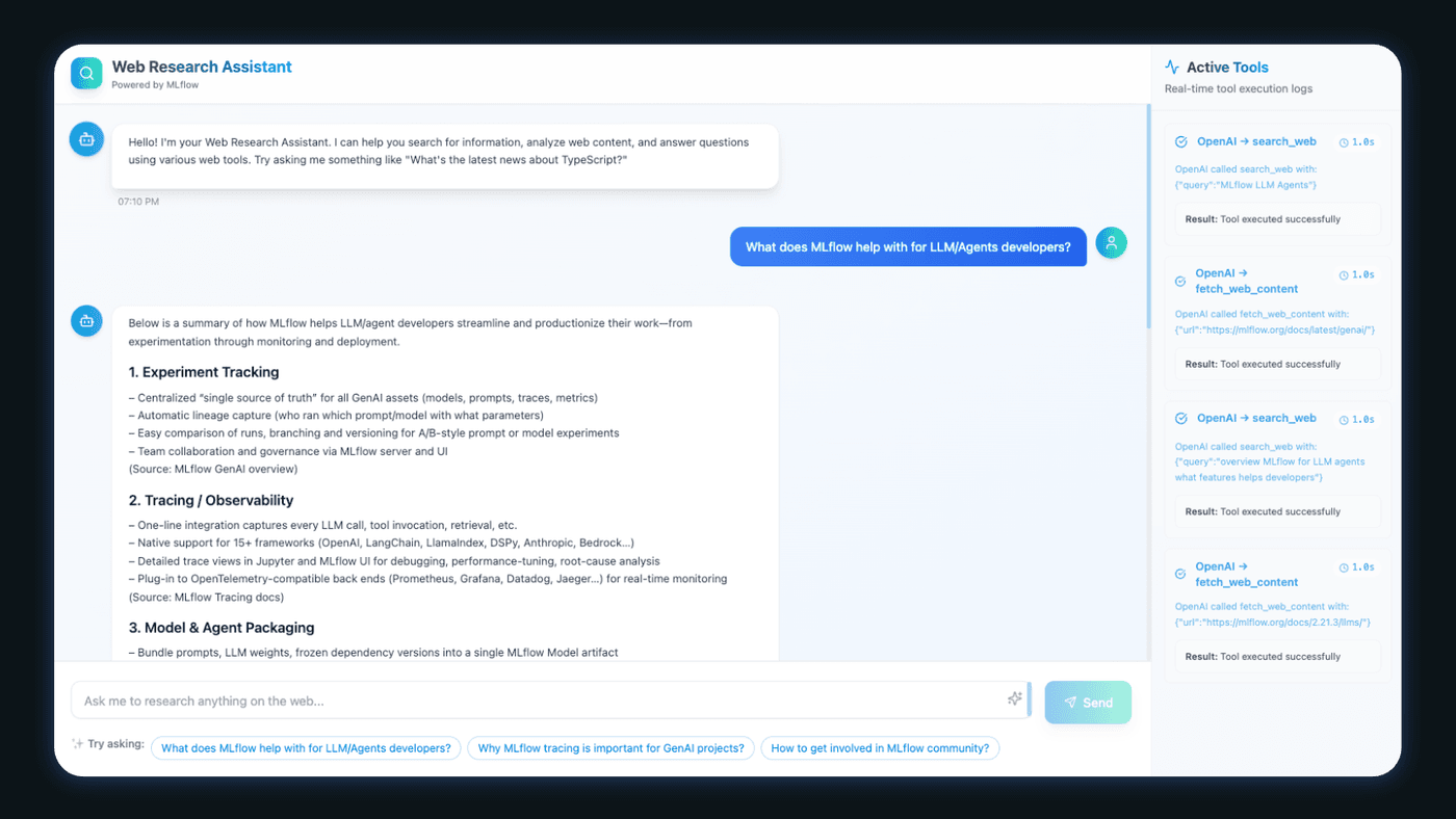 MLflow TypeScript Demo