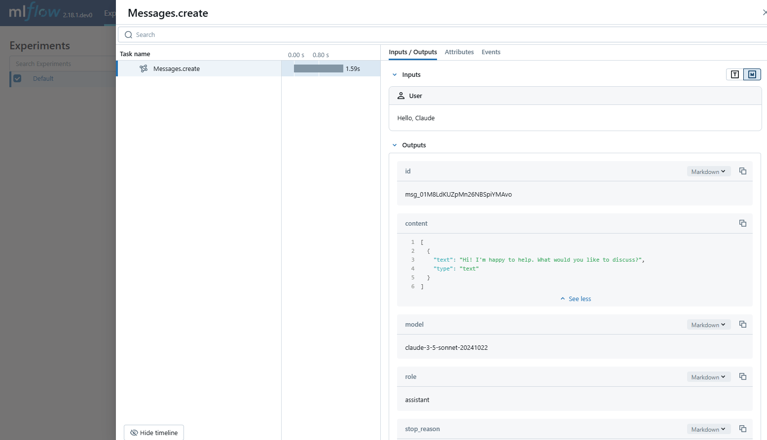 OpenAI Tracing via autolog