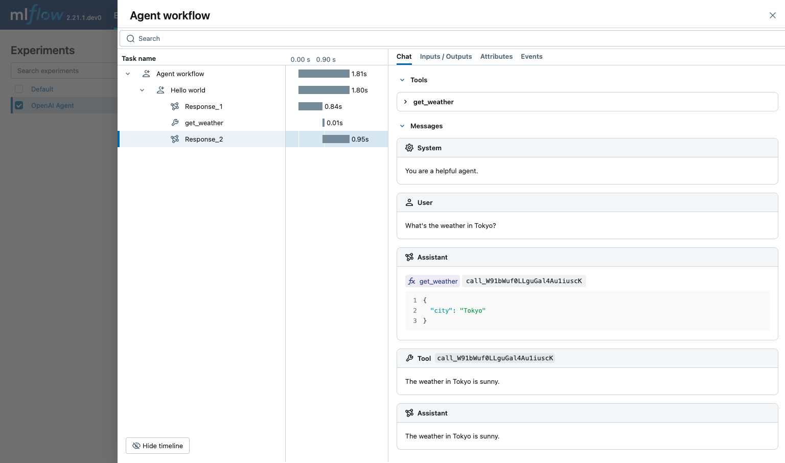 OpenAI Tracing via autolog