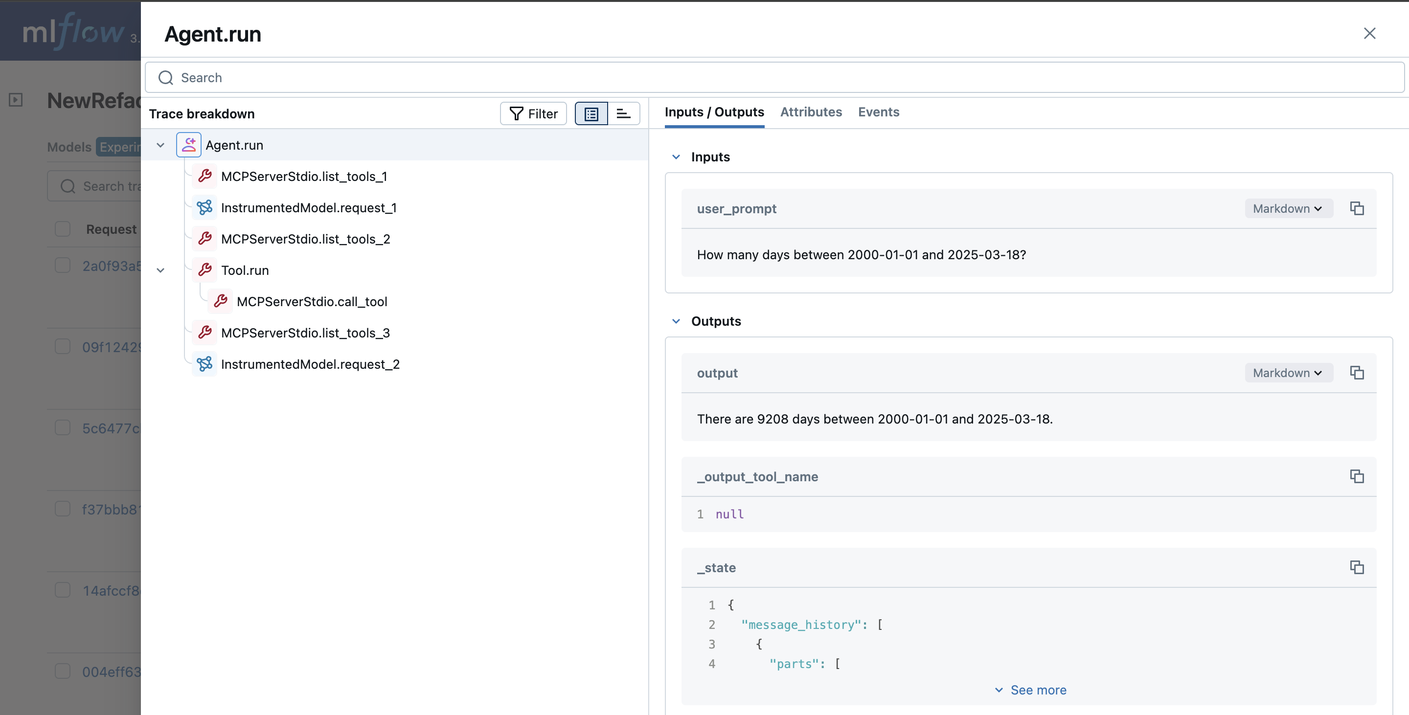 PydanticAI MCP Server tracing via autolog