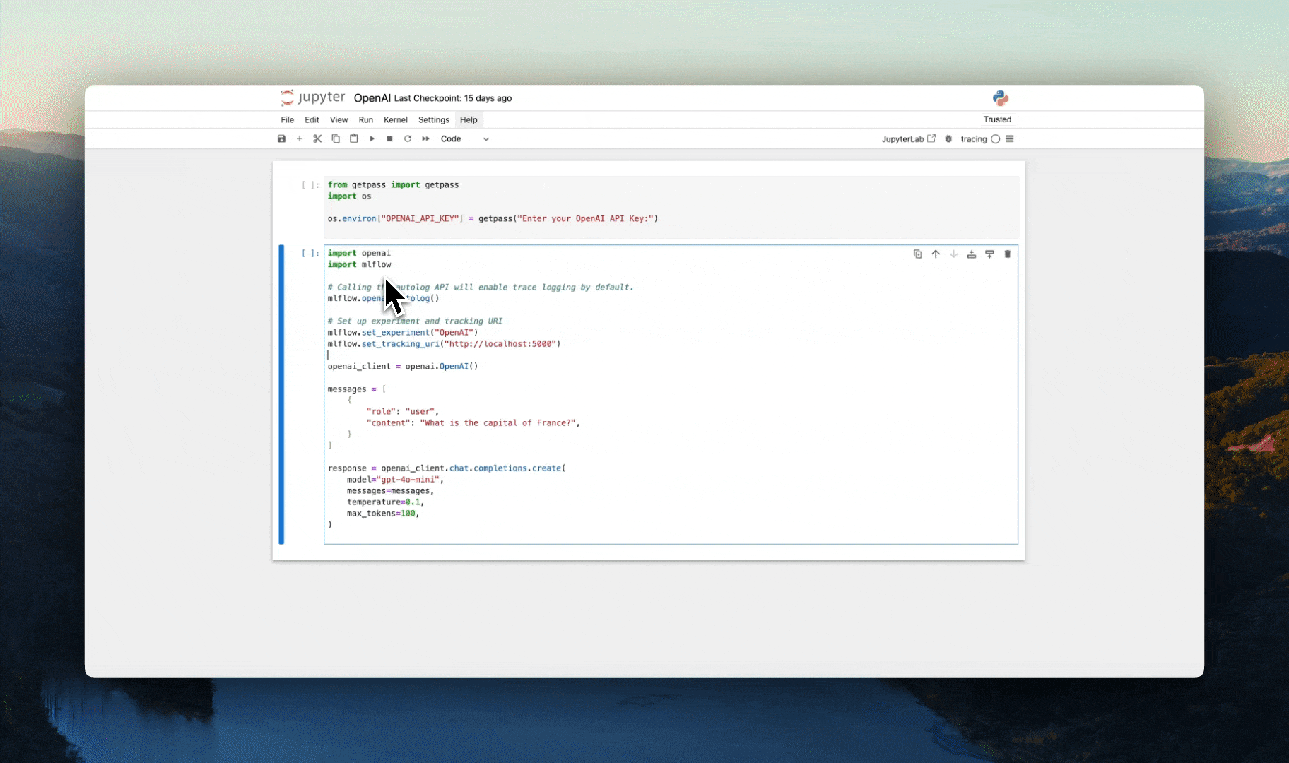 OpenAI Tracing via autolog