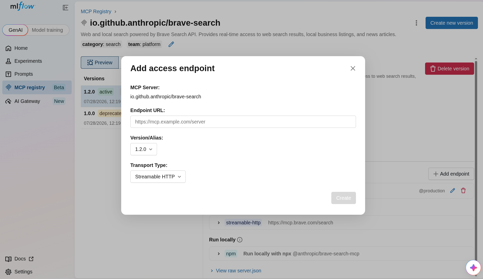 Create Access Endpoint