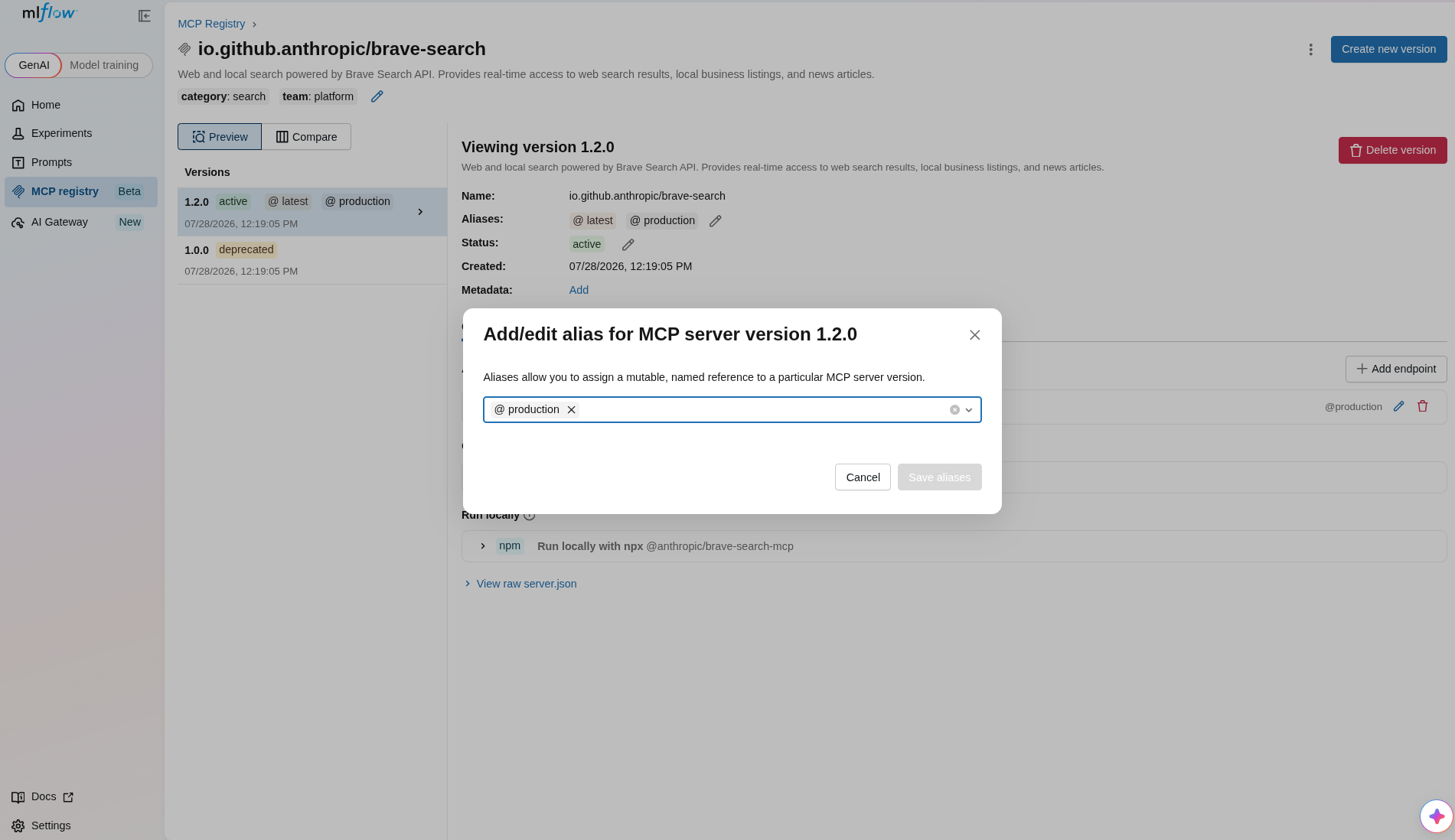 Create MCP Server Alias