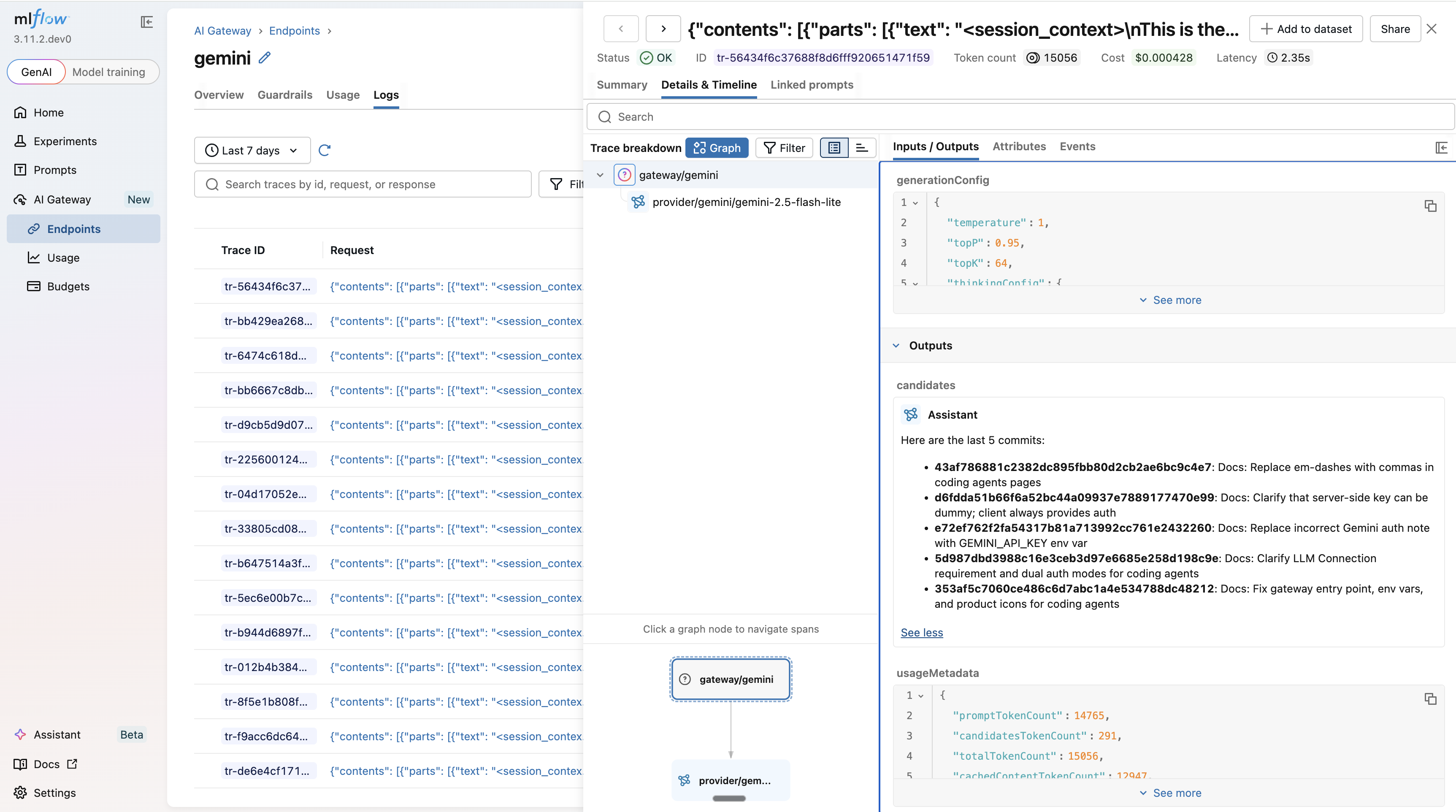 Gemini CLI trace in MLflow