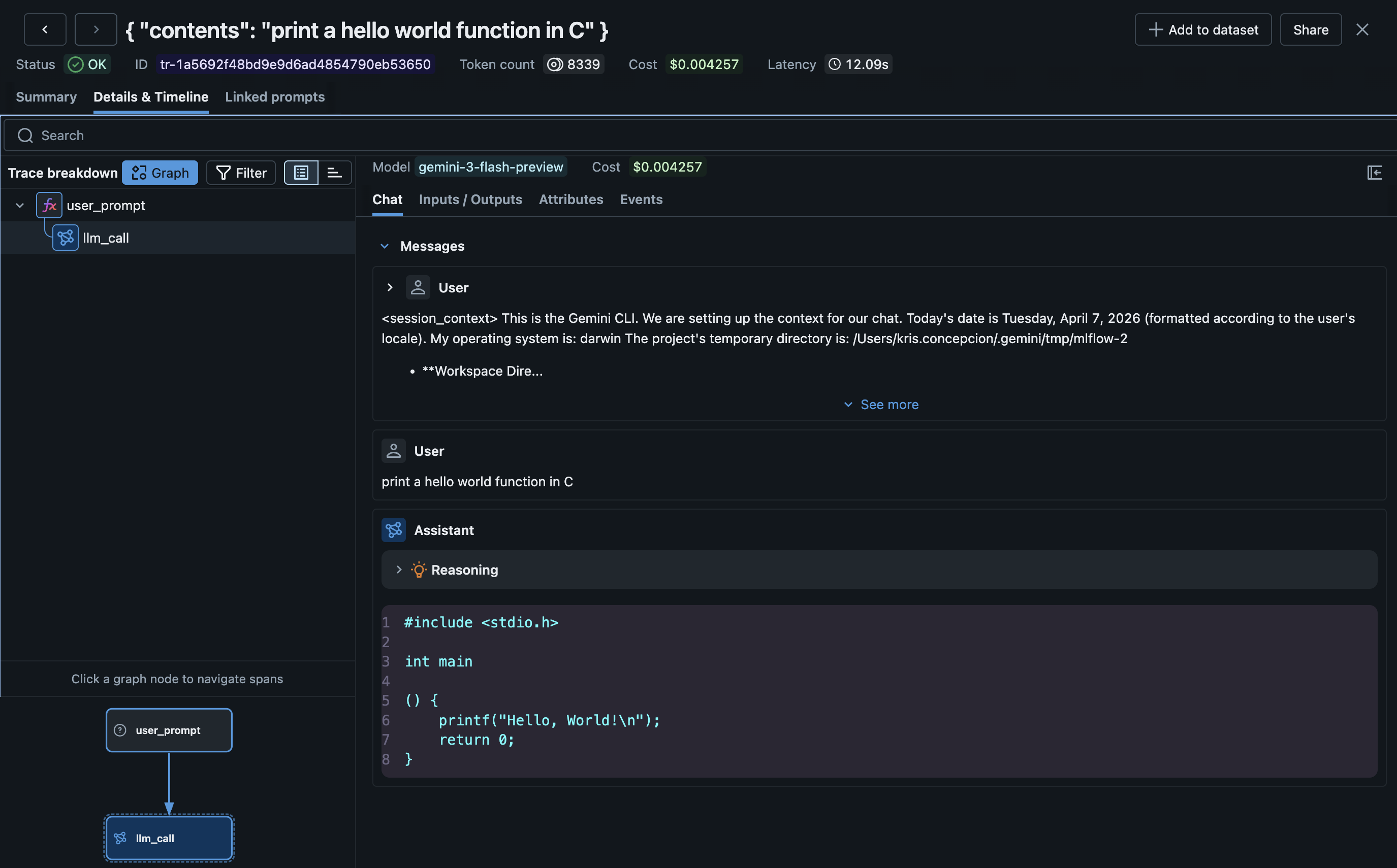Gemini CLI Tracing via OpenTelemetry